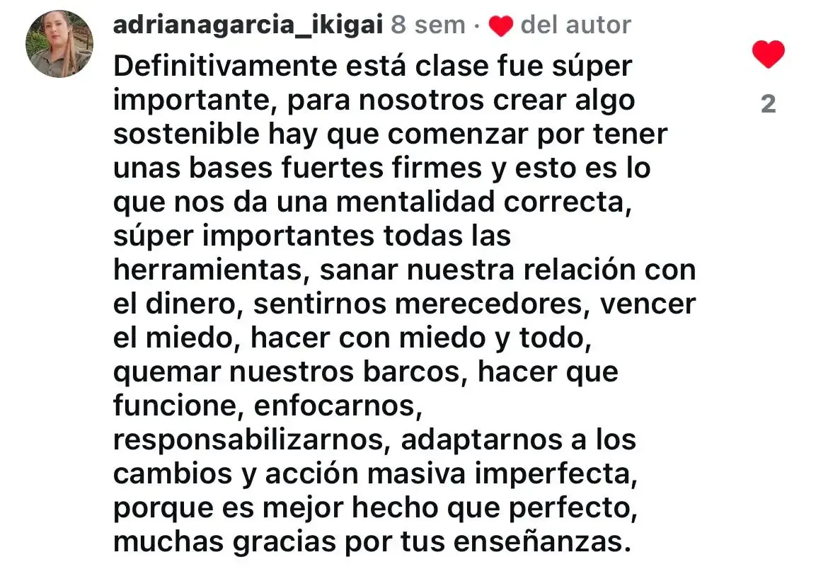 Testimonio de alumno