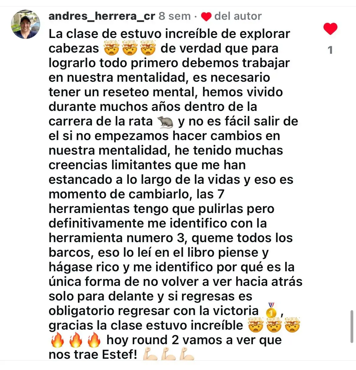Testimonio de alumno